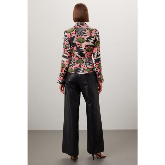 UNTITLED IN MOTION Pink Black Abstract Design Button Front Glidas Shirt Size XL - Picture 2 of 10